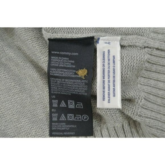 Tommy Hilfiger Sweater Shawl Neck Button Gray Knit  Mens Large 100% Cotton - Picture 10 of 11